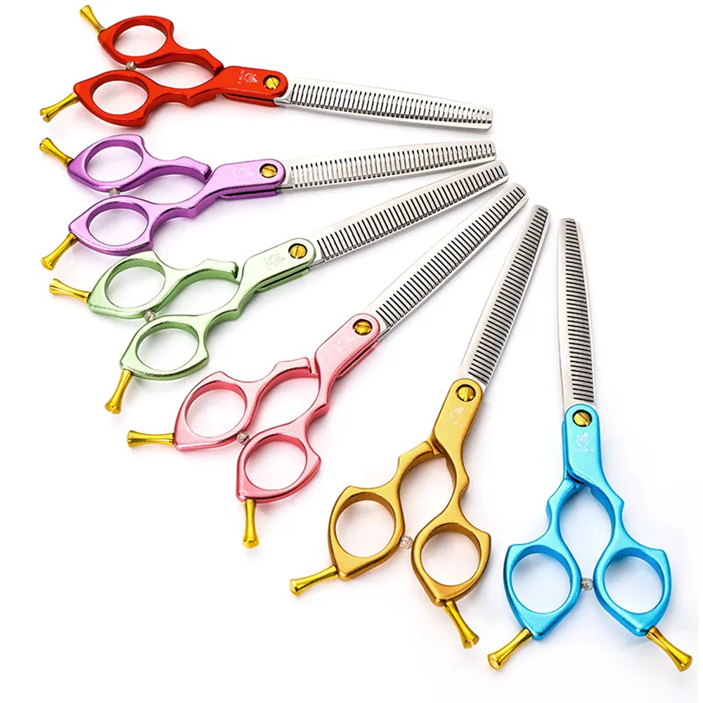 قیچی پیتاژ  6.5 اینچی دسته رنگی فنیس